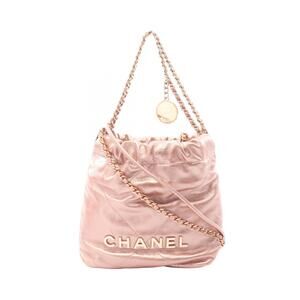 Chanel Shoulder Bag Leather Gold Tone